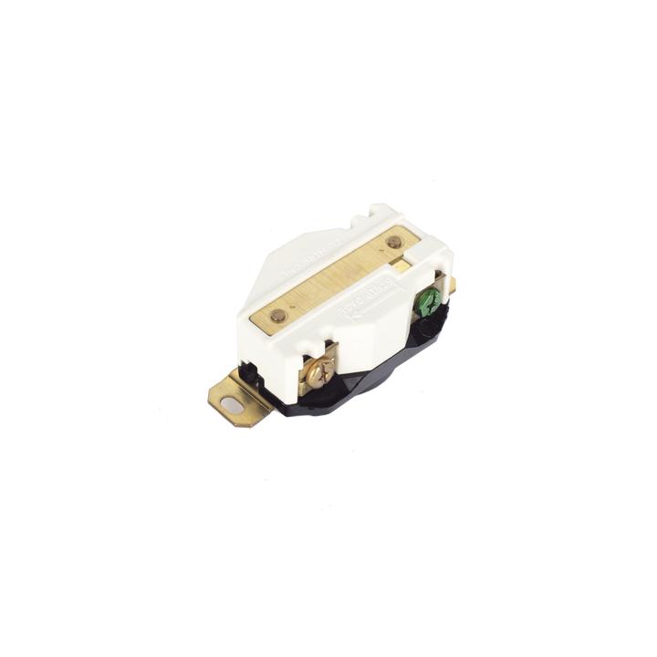 Receptáculo de Media Vuelta Industrial 30 A 250 V CA 2 Polos 3 Hilos (Nema L6-30R) Color Negro.