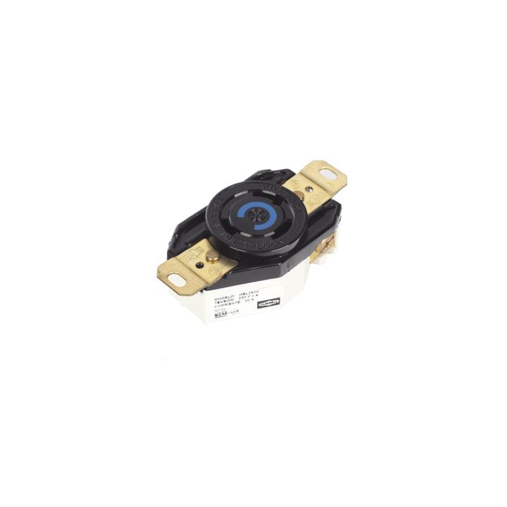Receptáculo de Media Vuelta Industrial 30 A 250 V CA 2 Polos 3 Hilos (Nema L6-30R) Color Negro.