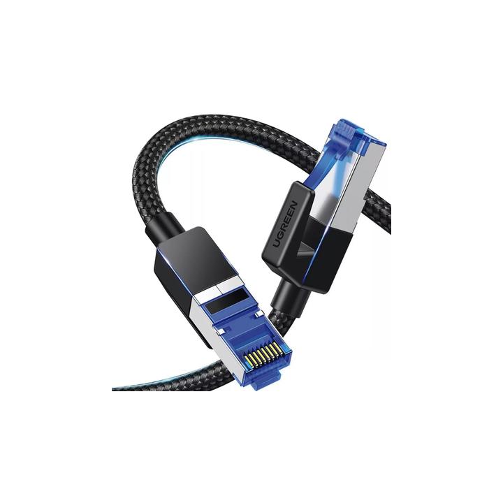 Cable Ethernet Cat8 CLASS F/FTP Redondo con Malla de Nylon 1 Metro (3.28 Pies)