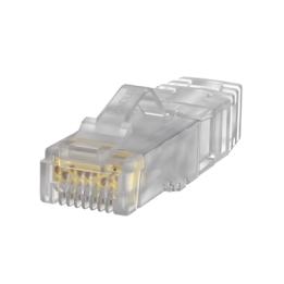 Plug RJ45 Cat6A, Para Cable UTP de Calibre 23-24 AWG, Chapado en Oro de 50 Micras, Paquete de 100 Piezas