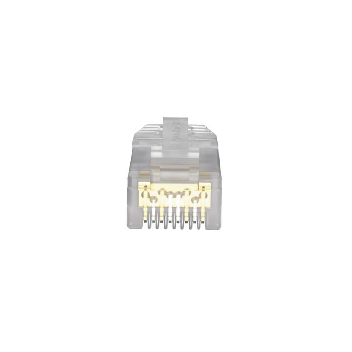 Plug RJ45 Cat6A, Para Cable UTP de Calibre 23-24 AWG, Chapado en Oro de 50 Micras, Paquete de 100 Piezas