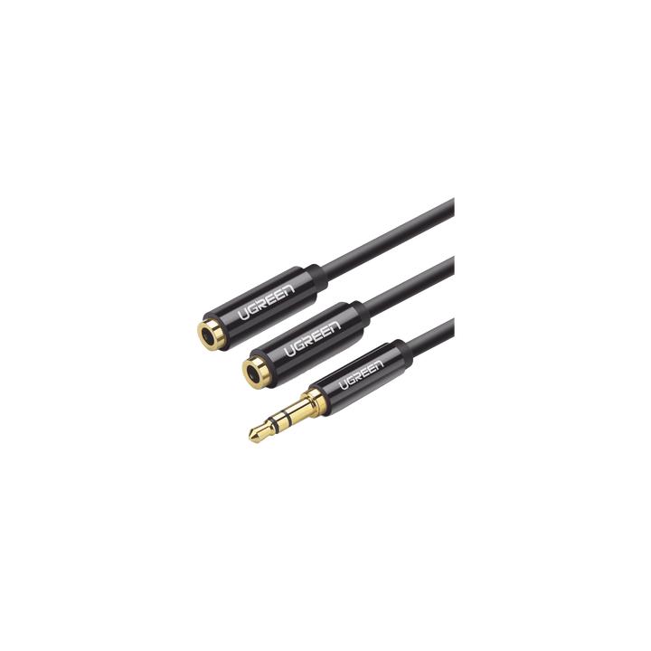 Cable Adaptador/Divisor de Audio de 3.5mm Macho a 2 Terminales de 3.5mm Hembra / 25 cm de Longitud / Cable TPE / Color