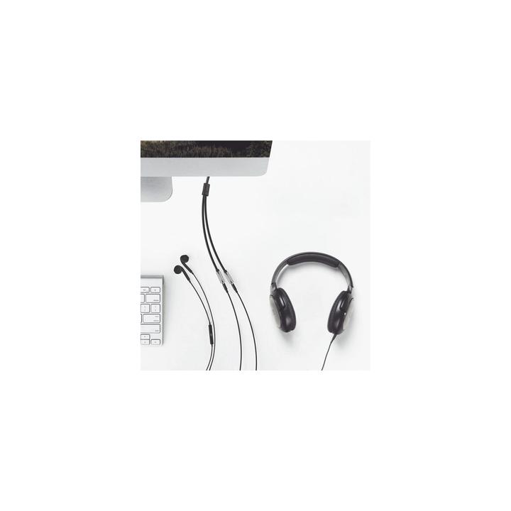 Cable Adaptador/Divisor de Audio de 3.5mm Macho a 2 Terminales de 3.5mm Hembra / 25 cm de Longitud / Cable TPE / Color