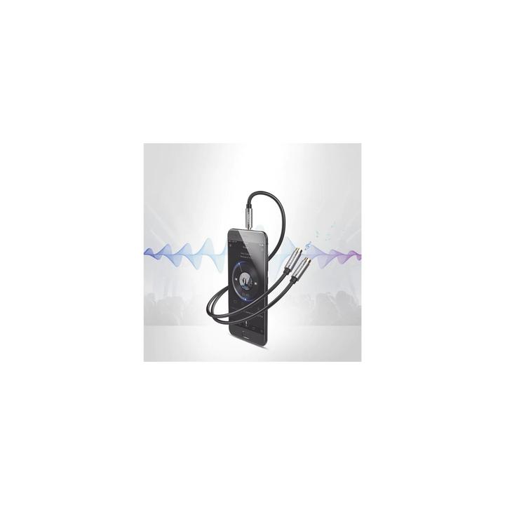 Cable Adaptador/Divisor de Audio de 3.5mm Macho a 2 Terminales de 3.5mm Hembra / 25 cm de Longitud / Cable TPE / Color