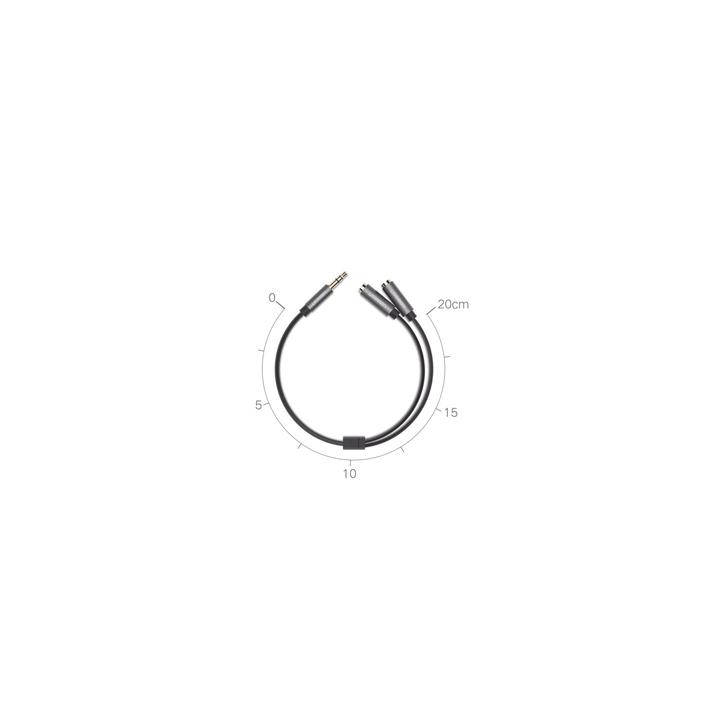 Cable Adaptador/Divisor de Audio de 3.5mm Macho a 2 Terminales de 3.5mm Hembra / 25 cm de Longitud / Cable TPE / Color
