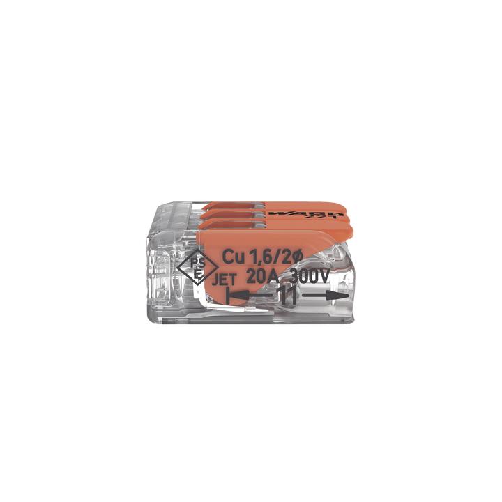 Borne de Conexión con Palancas / 3 Conductores / Carcasa Transparente / Tecnología CAGE CLAMP® / 4 mm² (12 AWG) /