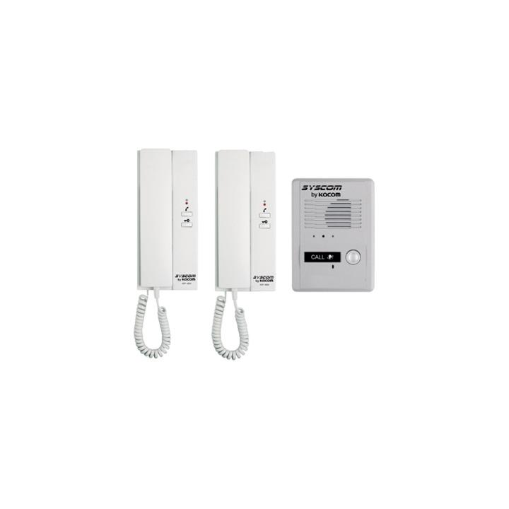 Kit de Audio Portero con 2 Auriculares y Frente de Calle