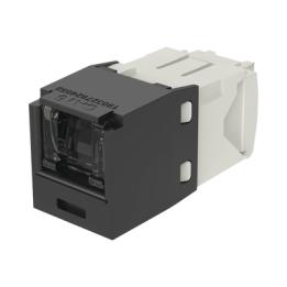 Conector Jack RJ45 Estilo TG con Ventana, Mini-Com, Categoría 6, de 8 Posiciones y 8 Cables, Color Negro