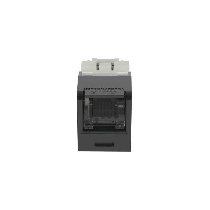 Conector Jack RJ45 Estilo TG con Ventana, Mini-Com, Categoría 6, de 8 Posiciones y 8 Cables, Color Negro