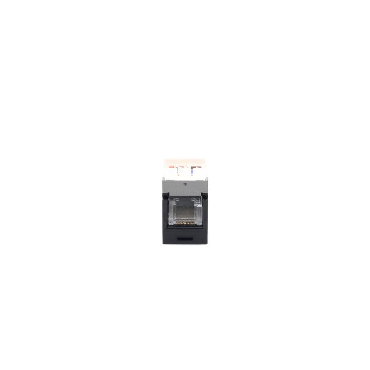 Conector Jack RJ45 Estilo TG con Ventana, Mini-Com, Categoría 6, de 8 Posiciones y 8 Cables, Color Negro