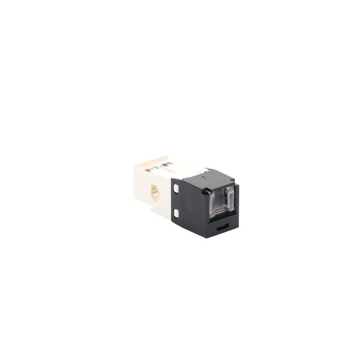 Conector Jack RJ45 Estilo TG con Ventana, Mini-Com, Categoría 6, de 8 Posiciones y 8 Cables, Color Negro