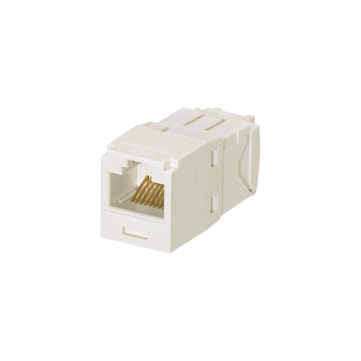 Conector Jack RJ45 Estilo TG, Mini-Com, Categoría 6, de 8 Posiciones y 8 Cables, Color Blanco Mate