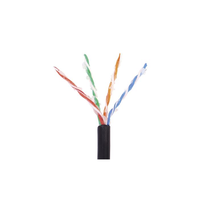 Bobina de 305 Metros (1000 Pies) Cat5e con Gel para Exterior, Color Negro, para Aplicaciones en Sistemas de Redes de
