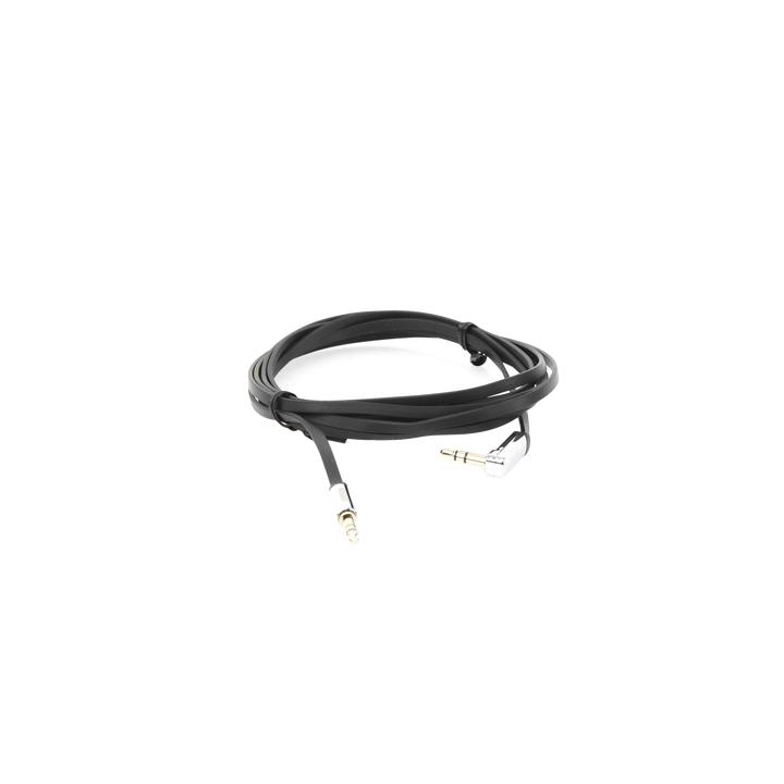 Cable Auxiliar Plano 2 Metros / Conector 3.5mm a 3.5mm / Macho-Macho / Recto a Angulo / Ángulo de 90° en una de sus