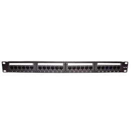 Panel de Parcheo de Impacto (110) UTP de 24 Puertos Cat5e, 19 Pulgadas con Barra para Organizar Cable