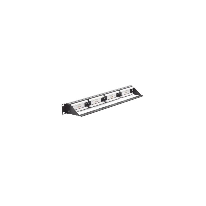 Panel de Parcheo de Impacto (110) UTP de 24 Puertos Cat5e, 19 Pulgadas con Barra para Organizar Cable