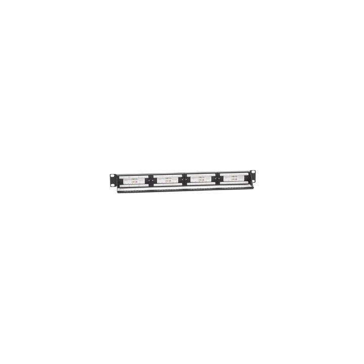 Panel de Parcheo de Impacto (110) UTP de 24 Puertos Cat5e, 19 Pulgadas con Barra para Organizar Cable