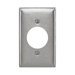 Placa para Receptaculo Sencillo 20 y 30 A de Media Vuelta/ 1.6" (40 mm) / Acero Inoxidable.