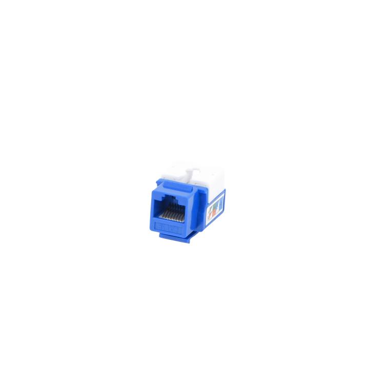 Módulo Jack Keystone Cat5e con Terminación 110 (Punchdown) para Faceplate - Color Azul