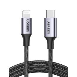 Cable USB-C a Lightning | 2 Metros (6.56 Pies) | Certificado MFi | Carga Rápida 60W | 480 Mbps | Conector C94 |
