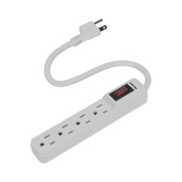 Multicontacto con cable 30 cm. 4 tomas 127 Vca línea, tierra, neutro 15 A max.