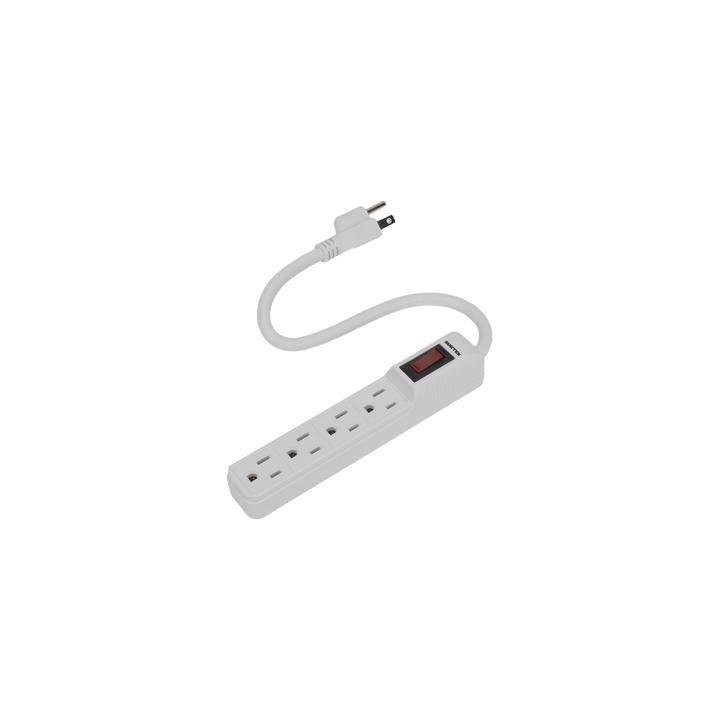 Multicontacto con cable 30 cm. 4 tomas 127 Vca línea, tierra, neutro 15 A max.