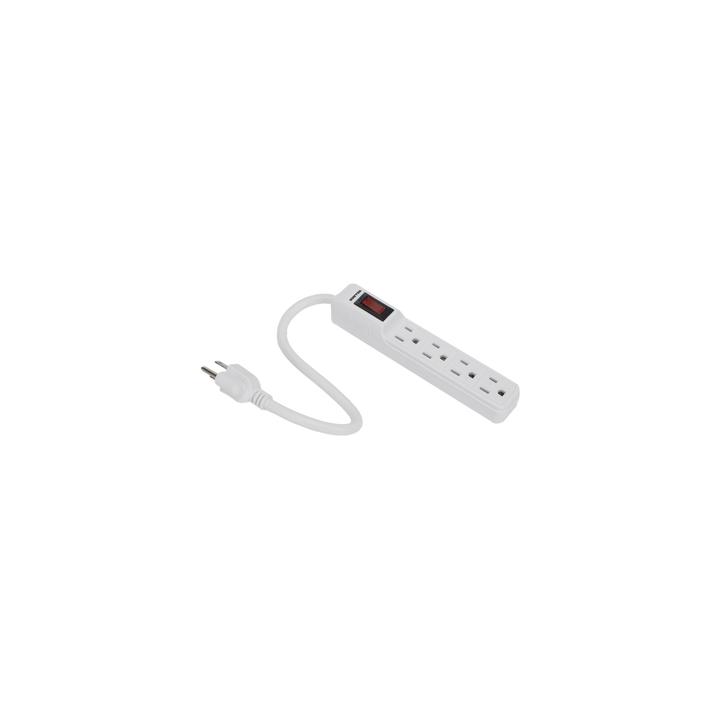 Multicontacto con cable 30 cm. 4 tomas 127 Vca línea, tierra, neutro 15 A max.