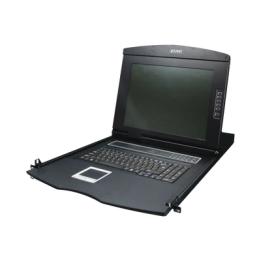 Switch KVM con Monitor de 17"con Teclado y Trackpad para Rack de 1U de Cuatro Postes, 8 Puertos VGA Para Acceder y