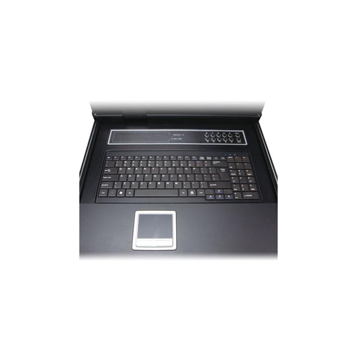 Switch KVM con Monitor de 17"con Teclado y Trackpad para Rack de 1U de Cuatro Postes, 8 Puertos VGA Para Acceder y