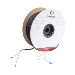 Carrete de Fibra Óptica Monomodo con Conectores LC-LC Duplex, Reforzada con Kevlar, de 200 Metros (656.17 Pies), Para