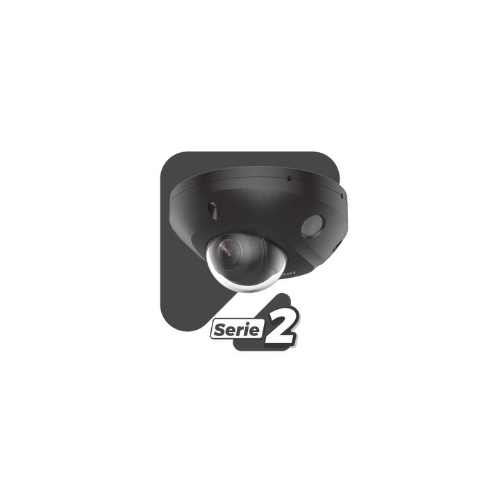 [Dual Light + 2 Micrófonos Integrados] Mini Domo IP 4 Megapixel / Color Negro / Lente 2.8 mm / 30 mts Luz Blanca + 30