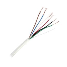 Bobina de Cable de 152 Metros (500 Pies) de 6 x 20 AWG / Blindado / Color Blanco / Aplicaciones en Control de Acceso,