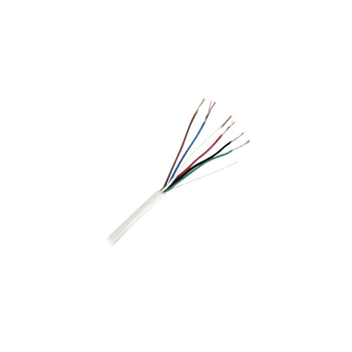 Bobina de Cable de 152 Metros (500 Pies) de 6 x 20 AWG / Blindado / Color Blanco / Aplicaciones en Control de Acceso,