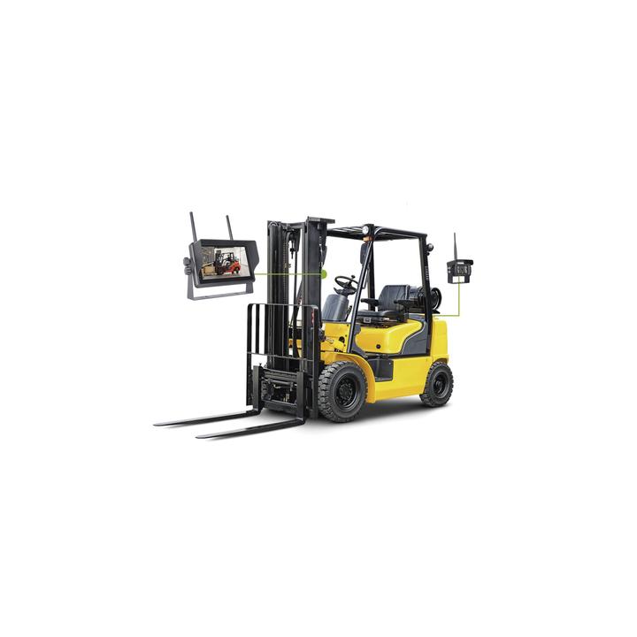 Sistema Profesional Inalámbrico de Cámara de Reversa Infrarroja y Monitor Touch de 7" para Vehículos de Trabajo y