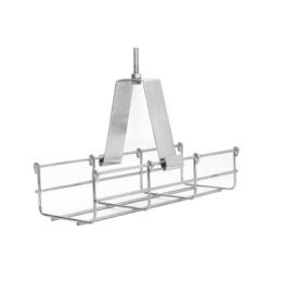 Suspensión conjunto 100 mm, para montar la charola desde el techo, con acabado Electro Zinc para varilla de 1/4, 5/16