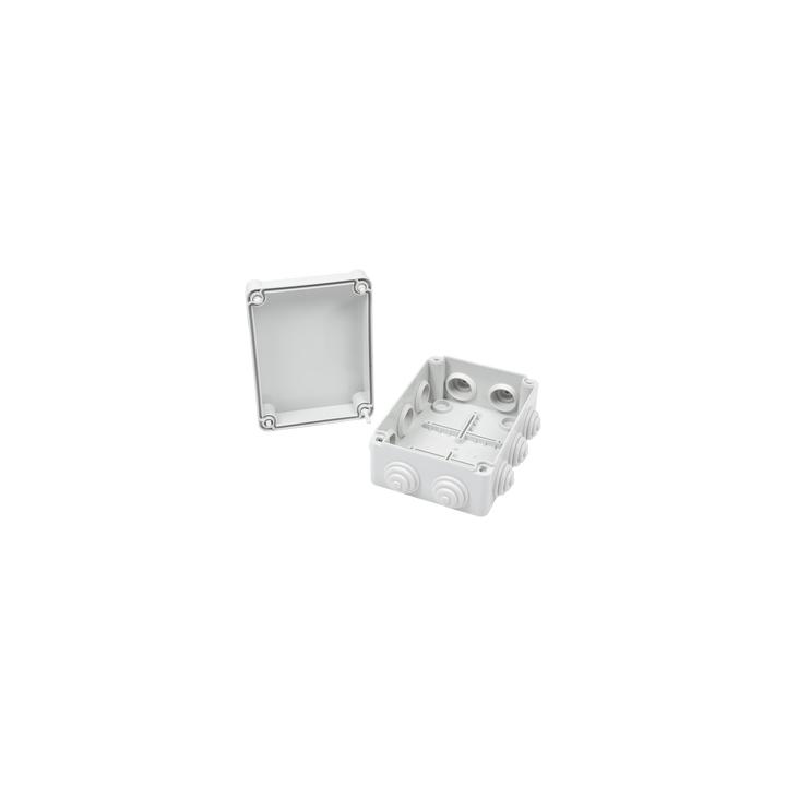 Caja Estanca de PVC Para Derivación y Conexión, 10 Entradas, Tapa con Tornillo de 1/4" de Vuelta, 150x110x70 mm
