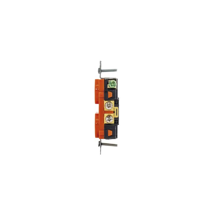 Contacto Dúplex Conexión a Tierra Aislada/ 20 A 125 V/ 2 polos 3 Hilos/ Color naranja/ Nema 5- 20R/ Grado Comercial.