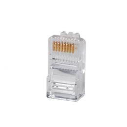 Plug RJ45 Cat5e, Para Cable UTP Calibre 22 a 26 AWG, Chapado en Oro de 50 Micras