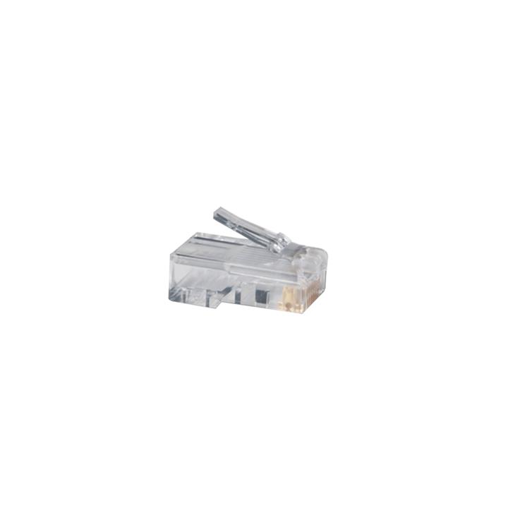 Plug RJ45 Cat5e, Para Cable UTP Calibre 22 a 26 AWG, Chapado en Oro de 50 Micras