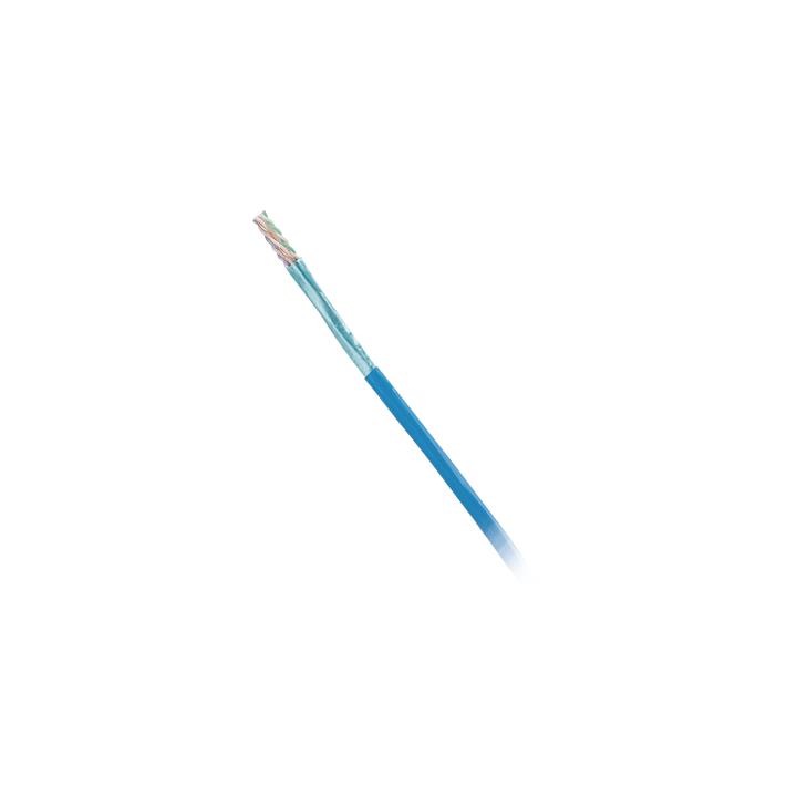 Bobina de Cable Blindado F/UTP de 4 Pares, Cat6, LSZH (Libre de Gases Tóxicos), Color Azul, 305 Metros (1000 Pies)