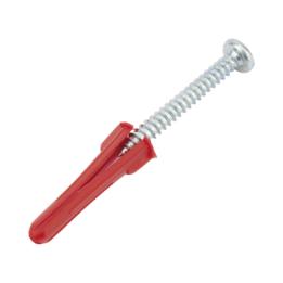 Paquete Con 10 Taquetes Rojos de 1/4" y 10 tornillos 10 x 1 1/2" (4.82 x 38 mm) (1103-05002)