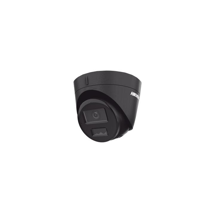 [Dual Light] Turret IP 4 Megapixel / Color Negro /  Lente 2.8 mm / 30 mts IR + 30 mts Luz Blanca / Micrófono Integrado