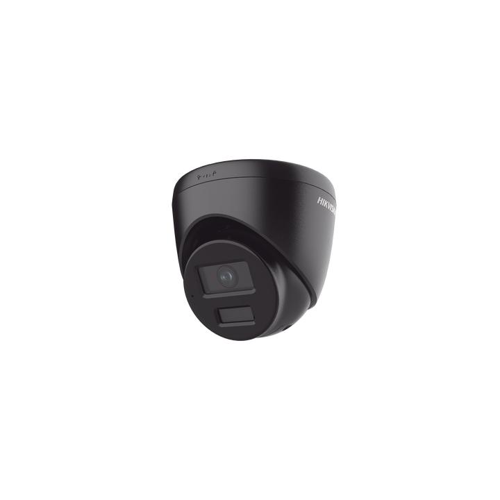 [Dual Light] Turret IP 4 Megapixel / Color Negro /  Lente 2.8 mm / 30 mts IR + 30 mts Luz Blanca / Micrófono Integrado