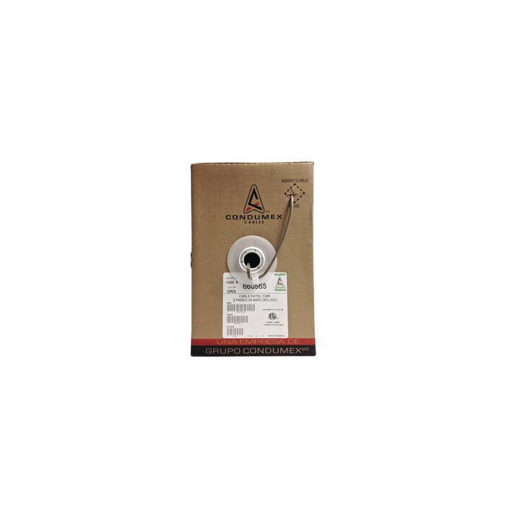 Caja de 305 Metros (1000 Pies) / 4 X 24 AWG / Cable Telefónico EK-TEL-CMR / Uso Interior
