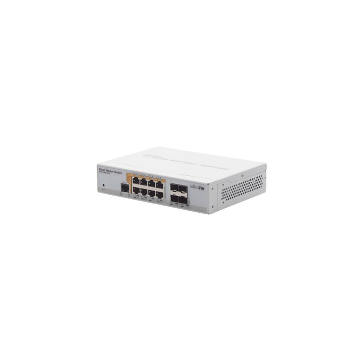 Cloud Router Switch Administrable L3, 8 puertos 10/100/1000 Mbps c/PoE Pasivo ó 802.3af/at, 4 Puertos SFP