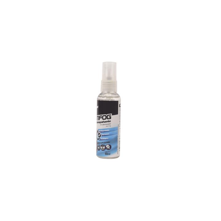 Antiempañante, ideal para eliminar problemas de empañamiento en googlees, mascaras, cascos, lentes, bote 60 ml