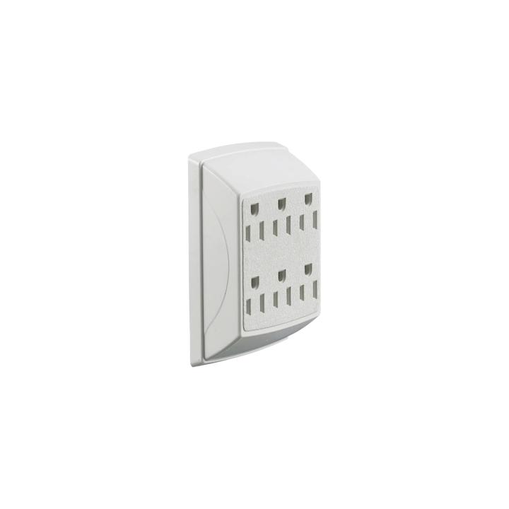 Multicontacto Dúplex con 6 Salidas/ 15 A 125 V CA/ 2 Polos 3 Hilos / Color Blanco.