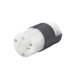 Conector Entrada Recta/ 20 A 125V/ 2 Polos 3 Hilos/ Nema 5-20 R/ Grado Industrial- Comercial / Color Negro-Blanco.