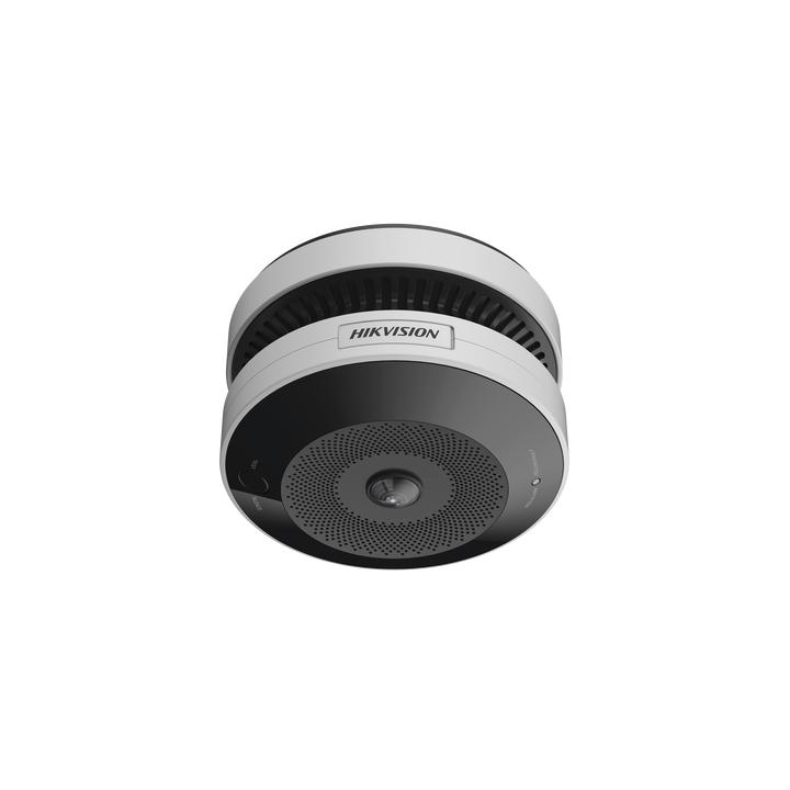 (HikFire) Mini Fisheye IP 4 Megapixel con Detector de Humo Puntual  / Autónomo / Entrada y Salida de Alarma / 15 mts