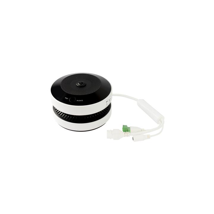 (HikFire) Mini Fisheye IP 4 Megapixel con Detector de Humo Puntual  / Autónomo / Entrada y Salida de Alarma / 15 mts